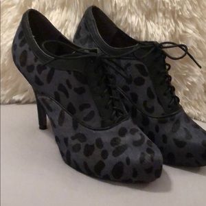 Isolá charcoal leopard horse hair booties